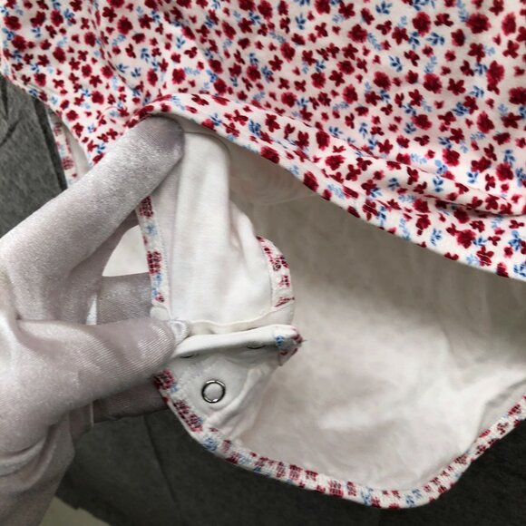 NWT Old Navy Cami Bodysuit Womens XXL Americana Floral Red Blue Square Neck - Picture 6 of 10